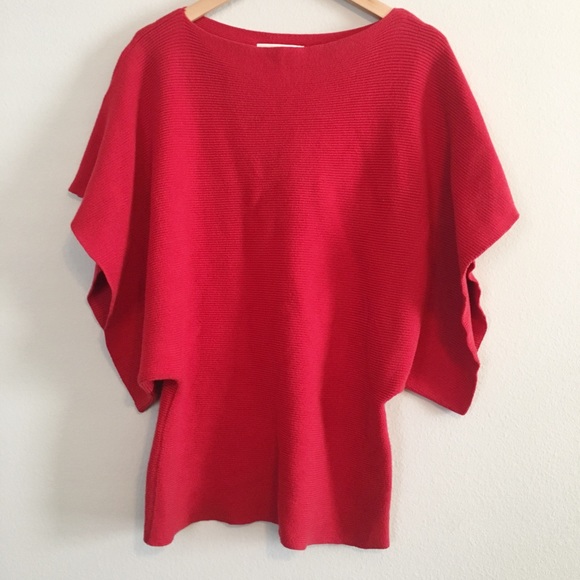 MICHAEL Michael Kors Sweaters - MICHAEL Michael Kors Red Poncho Style Sweater